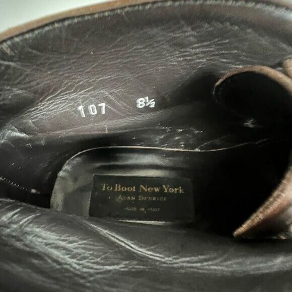 TO BOOT NEW YORK ADAM DERRICK MENS HIGH ANKLE SHOES BROWN SIZE 8 1/2